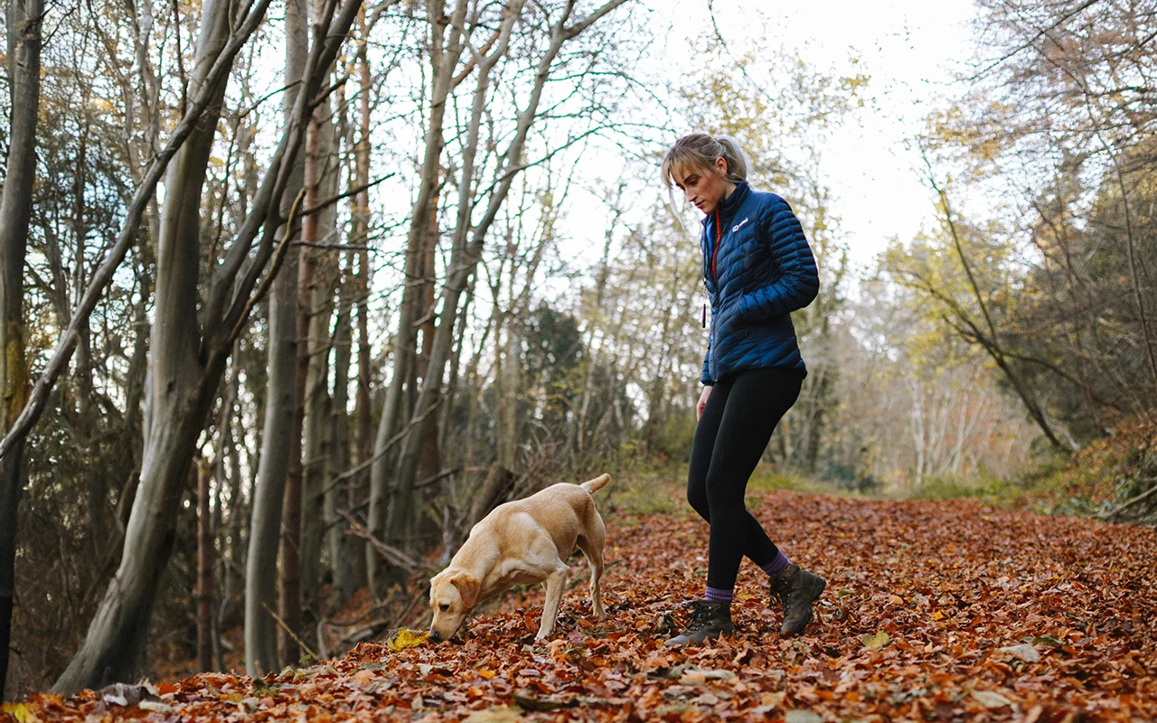 Happy, healthy dog at ideal weight enjoying an active lifestyle